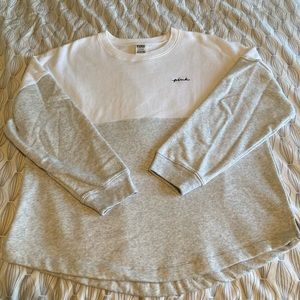Pink Large varsity crew sweatshirt.